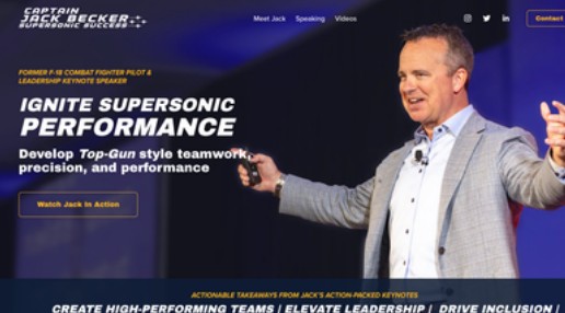 Captain Jack Becker speaker website by SpeakerSight